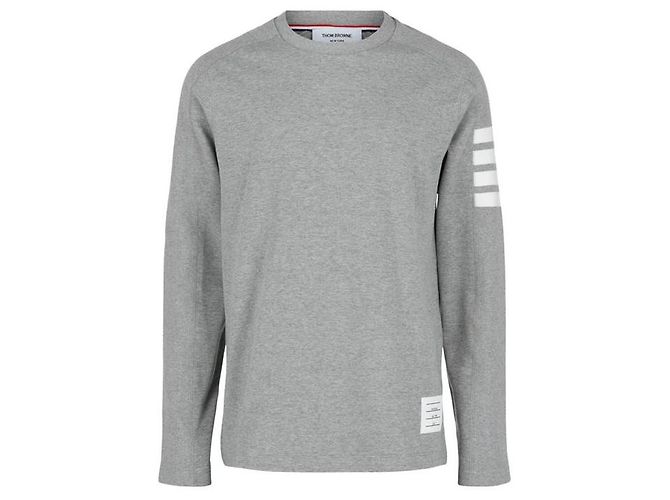 Thom Browne Baumwoll-T-Shirt mit langen Ärmeln Grau - Ansicht 5