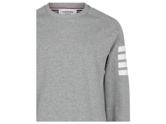 Thom Browne Baumwoll-T-Shirt mit langen Ärmeln Grau - Ansicht 7