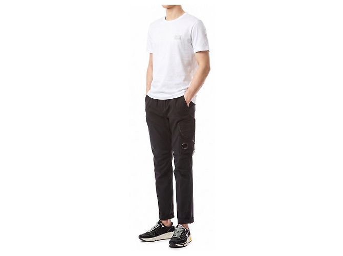 Dolce & Gabbana Rundhals T-Shirt mit Logo-Plaketten-Patch (White) - Ansicht 5
