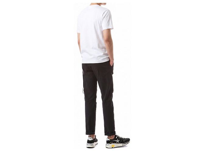 Dolce & Gabbana Rundhals T-Shirt mit Logo-Plaketten-Patch (White) - Ansicht 6