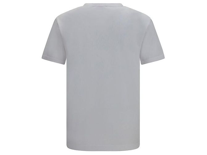 Dolce & Gabbana Rundhals T-Shirt mit Logo-Plaketten-Patch (White) - Ansicht 8