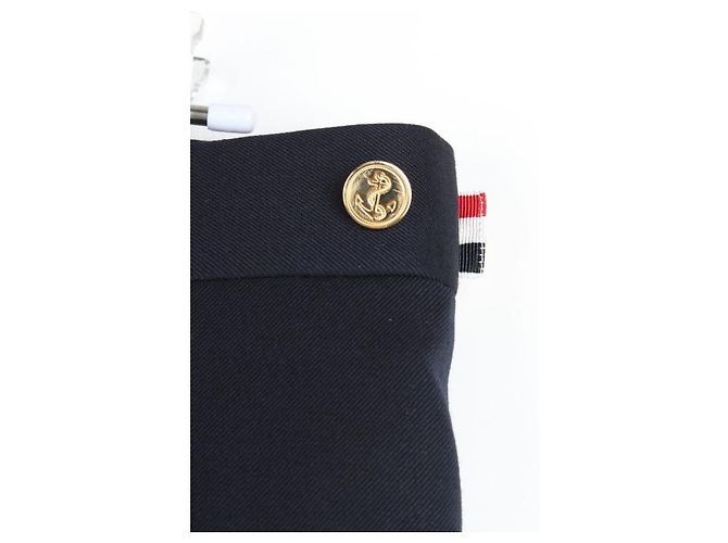 Thom Browne Pantalones para mujer chapados en oro Navy - vista 4