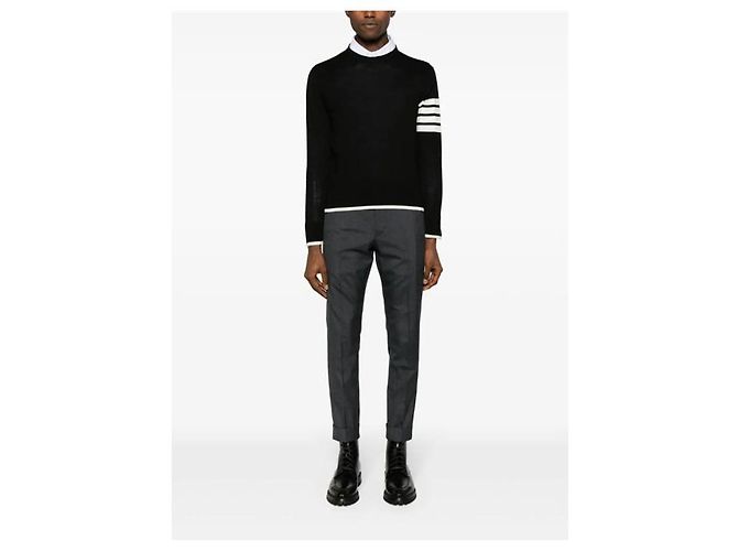 Thom Browne Four Bar Stripe Rundhals-Wollstrickpullover - Ansicht 8