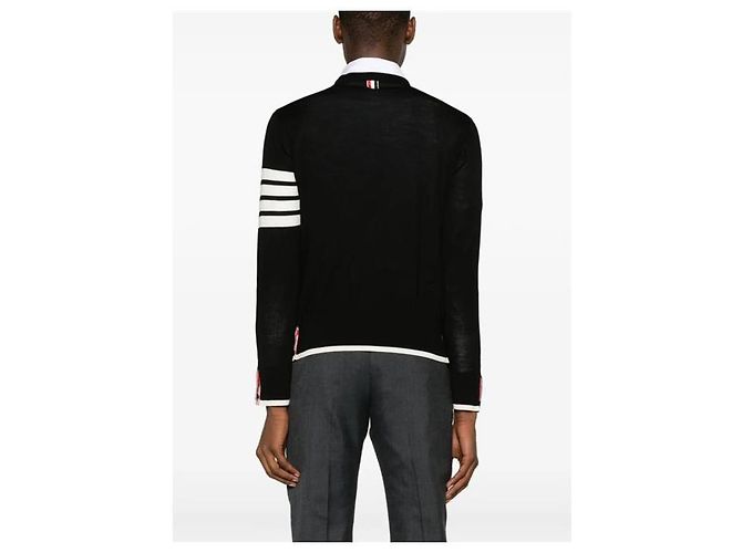 Thom Browne Four Bar Stripe Rundhals-Wollstrickpullover - Ansicht 9