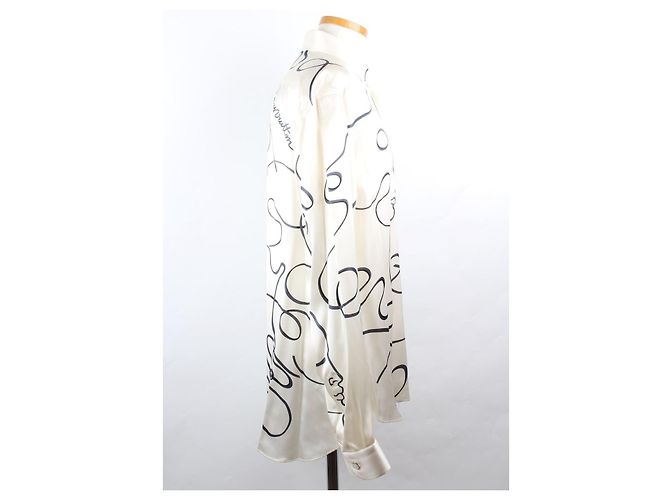 Louis Vuitton Kim Jones Initial Seidenhemd White XL - Ansicht 11