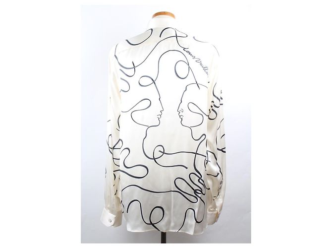 Louis Vuitton Kim Jones Initial Seidenhemd White XL - Ansicht 4