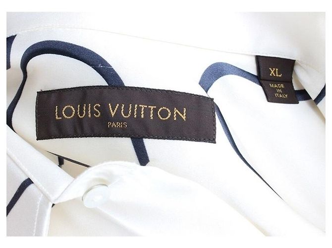 Louis Vuitton Kim Jones Initial Seidenhemd White XL - Ansicht 6