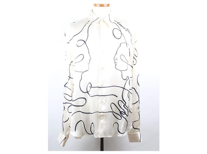 Louis Vuitton Kim Jones Initial Seidenhemd White XL - Ansicht 7