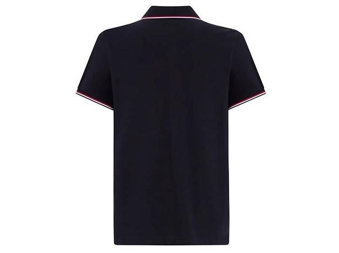 Moncler Piqué-Poloshirt mit farbigen Akzenten Blue - Ansicht 2