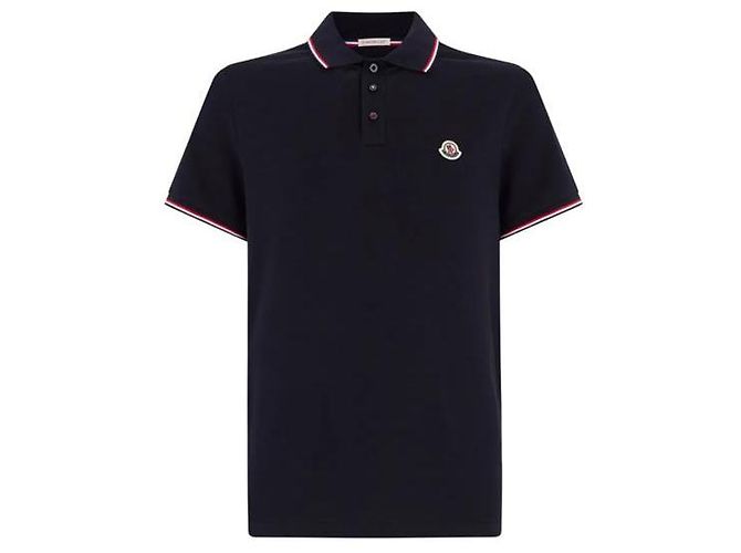 Moncler Piqué-Poloshirt mit farbigen Akzenten Blue - Ansicht 4