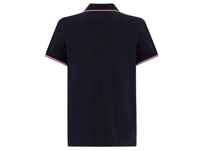 Moncler Piqué-Poloshirt mit farbigen Akzenten Blue - Ansicht 5