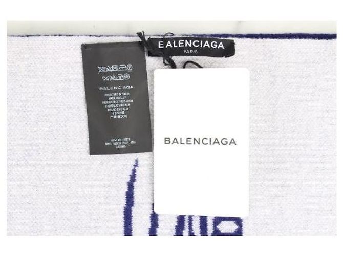 Balenciaga Cachecol de Lã Wave Logo Blue - vista 5