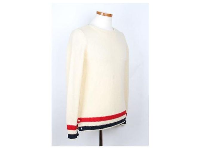 Thom Browne Pullover de malha com decote canoa às riscas RWB - vista 2