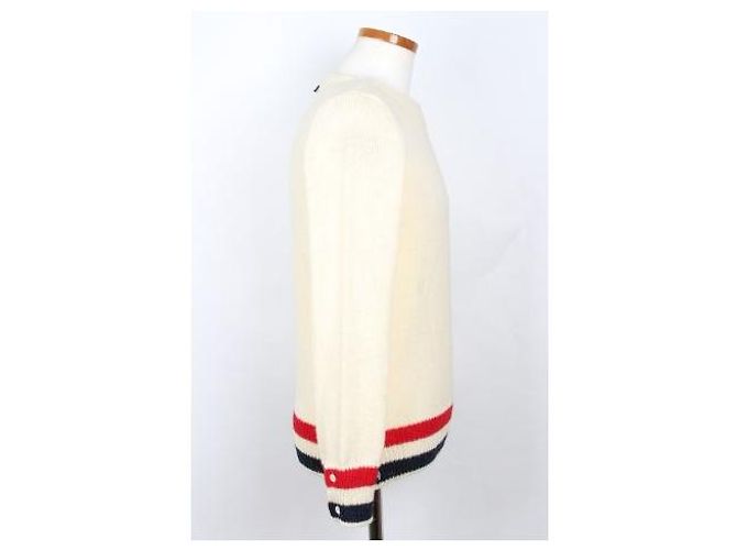 Thom Browne Pullover de malha com decote canoa às riscas RWB - vista 3