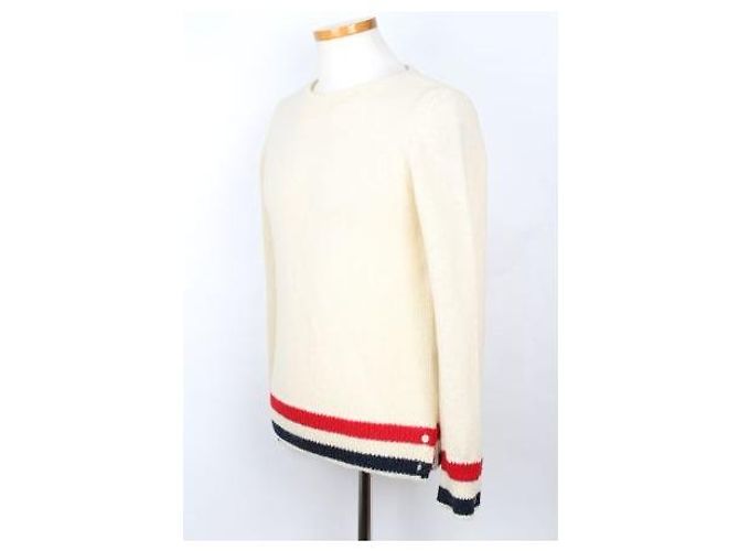 Thom Browne Pullover de malha com decote canoa às riscas RWB - vista 6