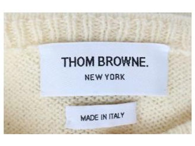 Thom Browne Pullover de malha com decote canoa às riscas RWB - vista 9