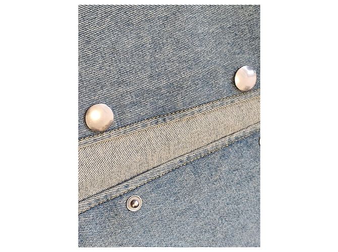Prada Giacca sovracamicia in denim Triangle Blu da uomo - vista 7