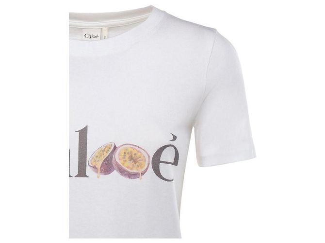 Chloé Baumwoll-Jersey Baby Fit Logo T-Shirt Weiß - Ansicht 4