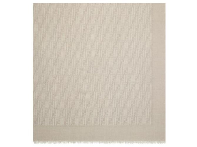 Fendi FF Schal Dove Grey Seide Wolle Kaschmir - Ansicht 6