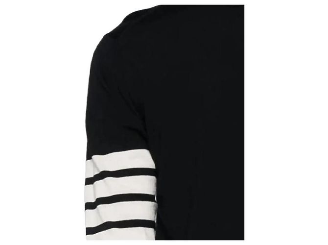 Thom Browne Polo Relaxed Wool Bar Navy - vista 11