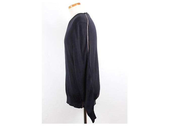Hermès Suede Leather Stitch Knit Navy - Ansicht 3