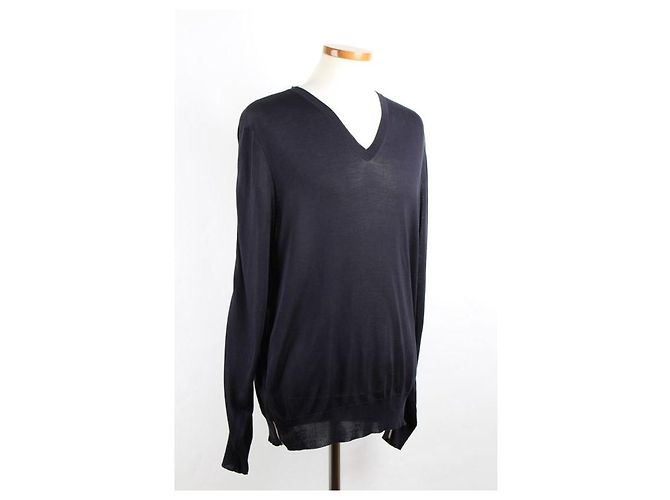 Hermès Suede Leather Stitch Knit Navy - Ansicht 6