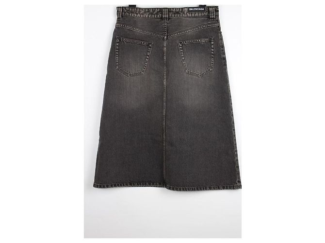 Balenciaga Falda de denim negra Logo - vista 2