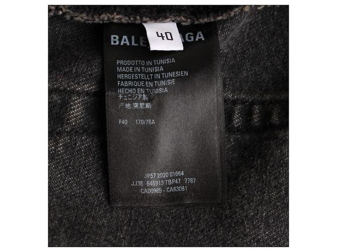 Balenciaga Falda de denim negra Logo - vista 4