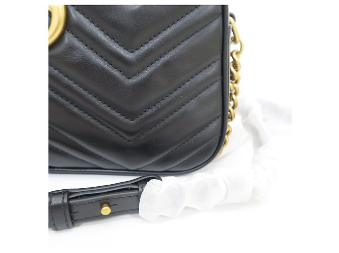 Gucci Borsa a tracolla Small Matelassé Marmont Nera - vista 3