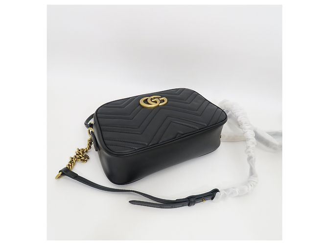 Gucci Borsa a tracolla Small Matelassé Marmont Nera - vista 4