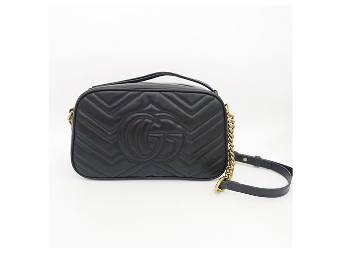 Gucci Borsa a tracolla Small Matelassé Marmont Nera - vista 5
