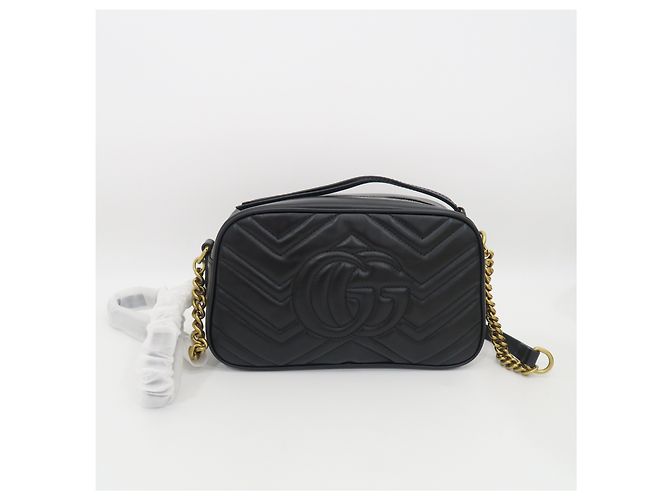 Gucci Borsa a tracolla Small Matelassé Marmont Nera - vista 6