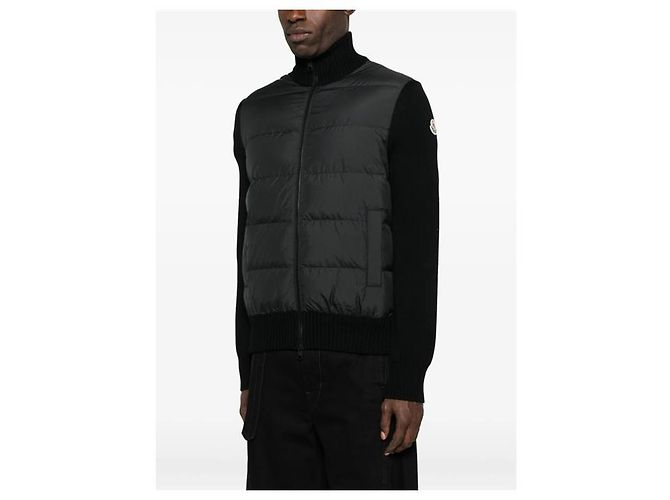 Moncler Gesteppter Wollcardigan mit Reißverschluss Schwarz - Ansicht 10