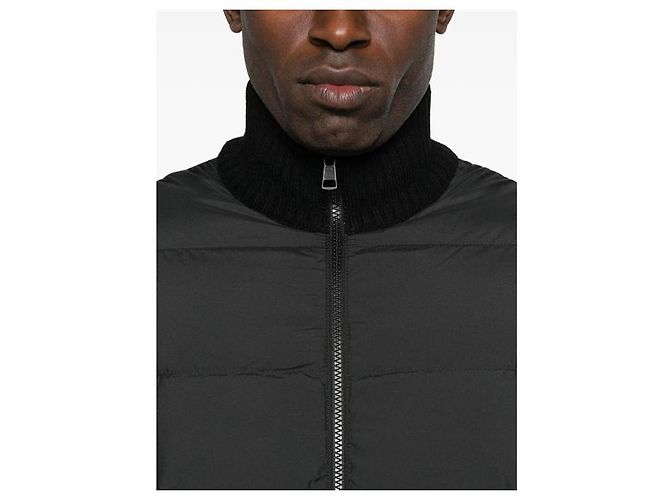 Moncler Gesteppter Wollcardigan mit Reißverschluss Schwarz - Ansicht 11