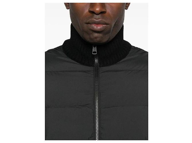 Moncler Gesteppter Wollcardigan mit Reißverschluss Schwarz - Ansicht 5