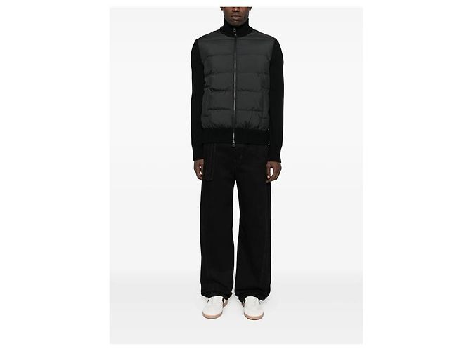 Moncler Gesteppter Wollcardigan mit Reißverschluss Schwarz - Ansicht 8