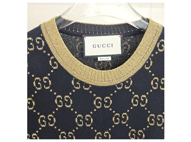 Gucci Kurzarm-Strick aus metallischem Schwarz - Ansicht 4