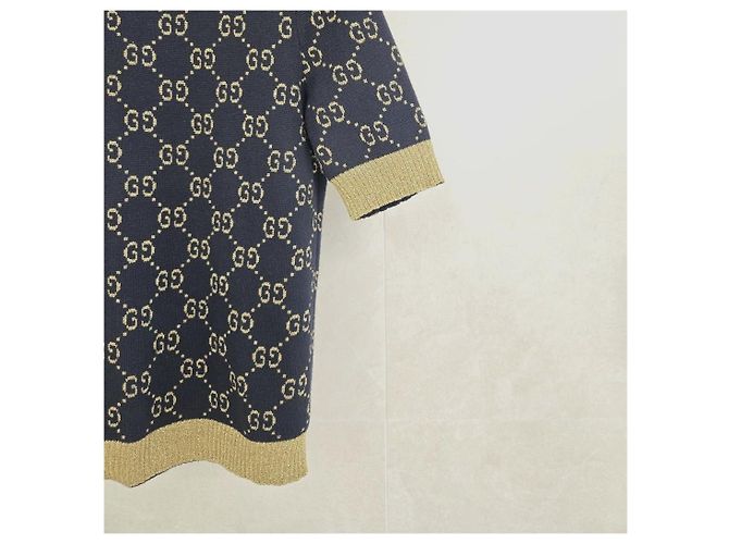 Gucci Kurzarm-Strick aus metallischem Schwarz - Ansicht 5
