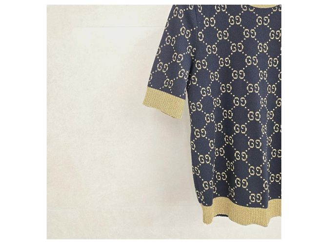 Gucci Kurzarm-Strick aus metallischem Schwarz - Ansicht 6