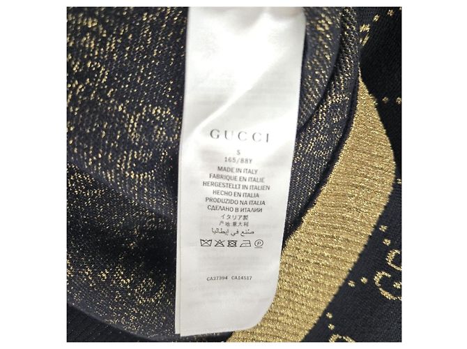 Gucci Kurzarm-Strick aus metallischem Schwarz - Ansicht 8
