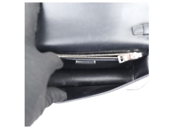 Prada Borsa a tracolla con catena in pelle spazzolata con logo Triangle Nero - vista 18