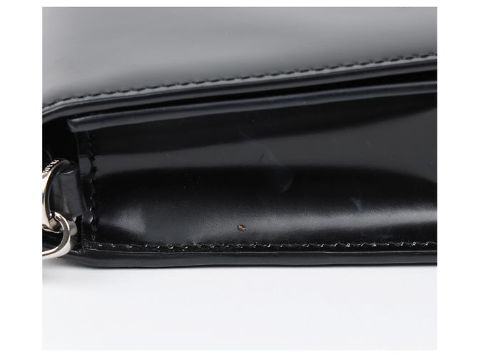 Prada Borsa a tracolla con catena in pelle spazzolata con logo Triangle Nero - vista 6