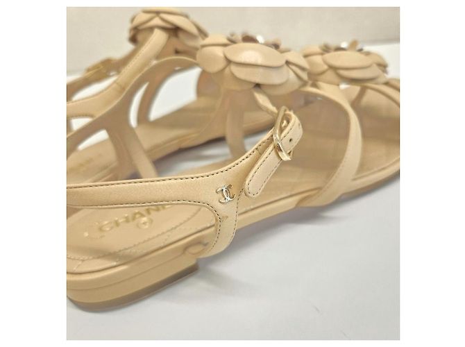 Chanel Sandali a infrascarpa Camellia Beige - vista 10