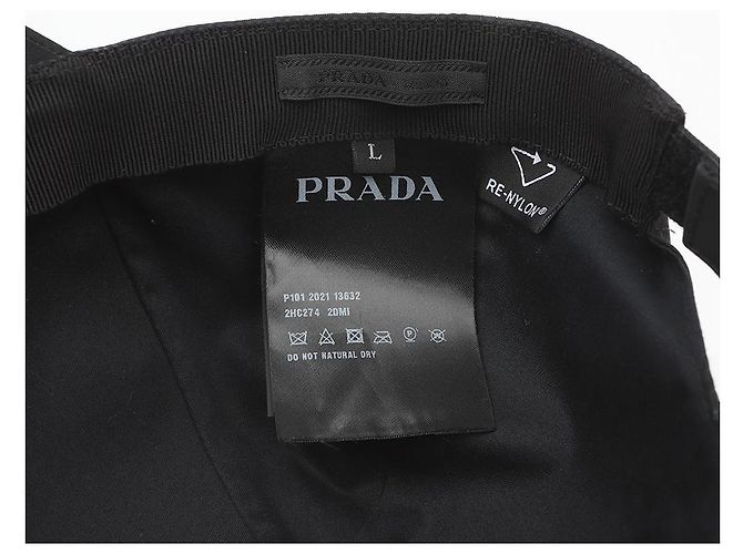 Prada Baseball-Kappe aus Nylon mit Dreiecks-Logo Schwarz - Ansicht 5