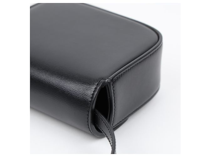 Céline Mini Claude in vitello lucido nero - vista 11