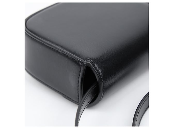 Céline Mini Claude in vitello lucido nero - vista 12
