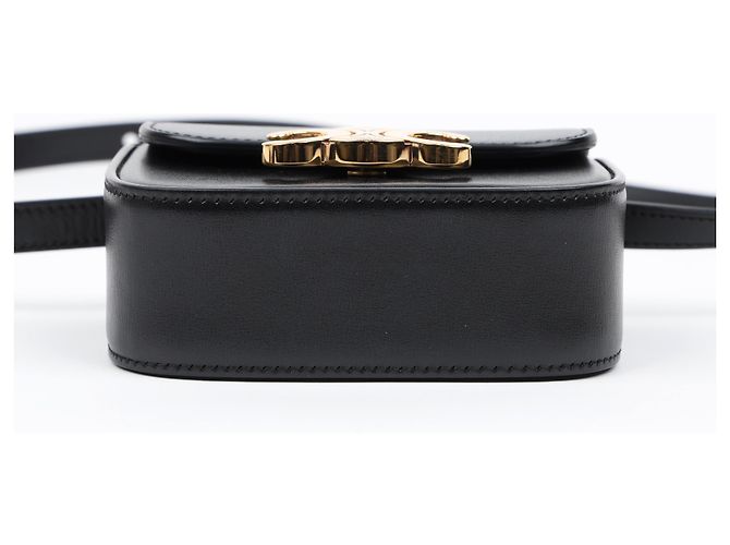 Céline Mini Claude in vitello lucido nero - vista 7