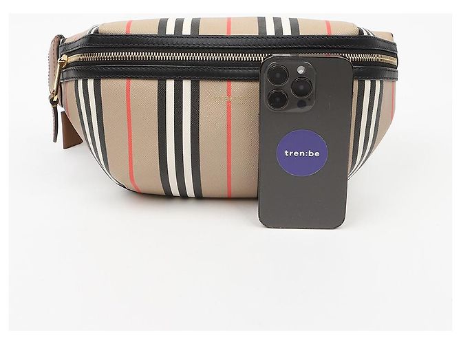 Burberry Sony Icon Stripe Gürteltasche Beige - Ansicht 9