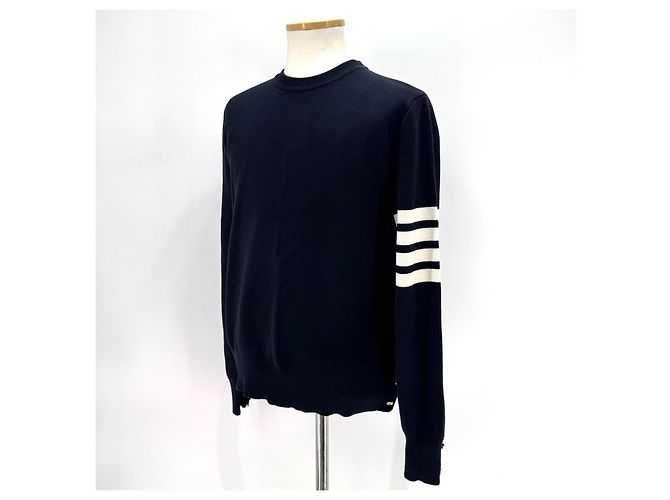 Thom Browne Diagonal Arm Band Milano Stitch Knit Navy - Ansicht 3