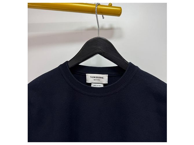 Thom Browne Diagonal Arm Band Milano Stitch Knit Navy - Ansicht 5